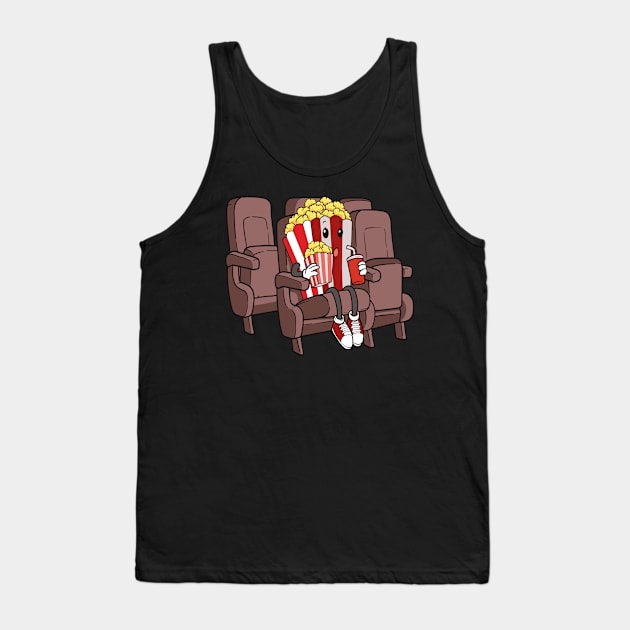 Cinema and Film Fans Popcorn Design Tank Top by Luxara